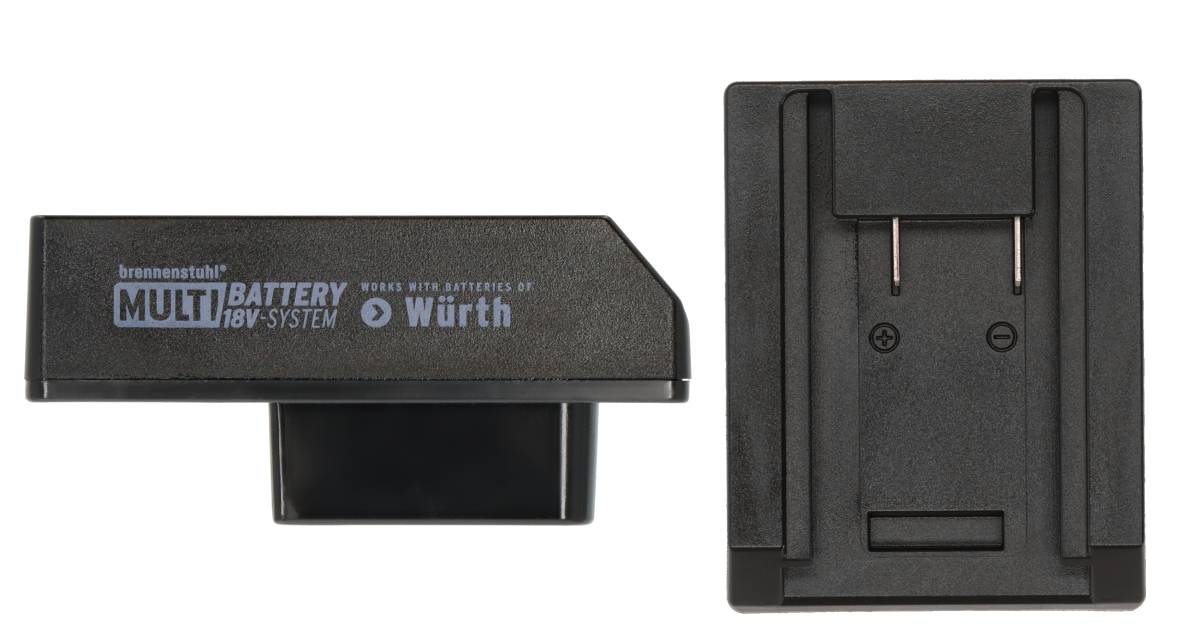 Würth adapter voor LED bouwlampen in het brennenstuhl® Multi Battery 18V Systeem