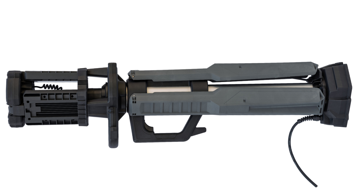 Professional statief LED bouwlamp driekops volledig ingeschoven op statief