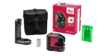 De complete Leica Lino L2G-S set overzichtelijk georganiseerd in de robuuste Leica tas.