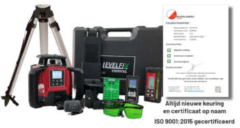 Levelfix 650HVG Set – Groene Dubbelafschot Laser met Digitale MM Ontvanger en Licht Bouwstatief