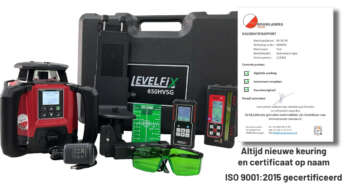 De Levelfix 650HVSG bouwlaser set is een uitstekende Groenlicht semi-automatische dubbel afschot (±10%) bouwlaser met digitale afschot instelling. Deze nieuwste generatie lasers van Levelfix is beter, sneller en eenvoudiger dan ooit tevoren en verbetert de werkprestaties door fouten en uitvaltijd te minimaliseren. De Levelfix 650HVSG beschikt over een zeer eenvoudige intuïtieve bediening.