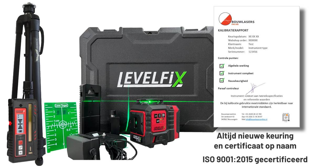 Levelfix CCL280G met statief en ontvanger Bouwlasers Online