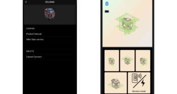 Schermafbeelding van de Levelfix Connect app voor bediening van CCL284G laser.