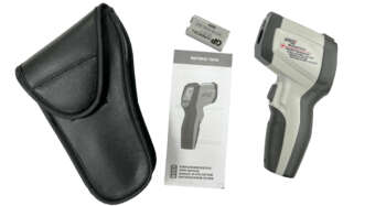 LEVELFIX TI810 thermo-/hygrometer Ook voor stukadoors of schilders is deze thermo-/hydrometer een handig hulpje. Meet nauwkeurig en snel luchtvochtigheid, dauwpunt en luchtkwaliteit. Zo weet je op welke temperatuur dauwvorming ontstaat of dat de temperatuur en vochtigheid juist is voor verwerking.  De TI810 is een slimme all-in-one meter, zo meet je bijvoorbeeld:  dauwpunt;  luchtvochtigheid;  ruimte-temperatuur;  de gemiddelde temperatuur van alle soorten materialen en oppervlaktes.  Nauwkeurig meten met infrarood De Levelfix TI810 meet door middel van infrarood snel en nauwkeurig.  Hij projecteert een cirkel van stippen, zodat je precies kunt zien welk oppervlakte je meet. De gemiddelde temperatuur wordt weergegeven op het grote, heldere lcd-display. Om er zeker van te zijn dat de infraroodmeting juist is, kun je voor de meeste materialen en ondergronden een emissiewaarde instellen. Zo krijg je eenvoudig en snel een nauwkeurige meting.  De LEVELFIX TI810 infrarood thermo-/hygrometer wordt geleverd met 9v batterij in een stevige tas. 