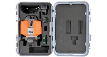 Nedo X-liner 6 Green multilijnlaser set in een open koffer