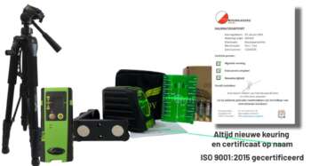 De complete Birdy X2G laser set met statief en ontvanger.