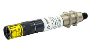 Robuuste IP67-gecertificeerde Delta VX-serie precisie lijnlaser in aluminium behuizing.