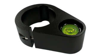 Doosniveau t.b.v. prisma/GPS stok Deze instelbare doos libellen in aluminium behuizing welke te klemmen is dmv een inbus op een stok met een diameter van 32mm.