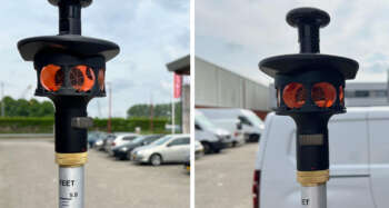 Snelkoppeling 5/8"-> 5/8" Deze aluminium snelkoppeling maakt het mogelijk om snel en eenvoudig een GPS rover, prisma of een laser vast te zetten of los te koppelen van een statief, prisma- of GPS-stok.