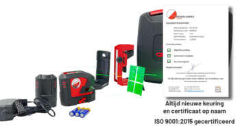 De complete Leica Lino L2G set in de stevige koffer met alle accessoires.