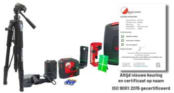 De complete Leica Lino L2G Statief Set overzichtelijk in de robuuste koffer.