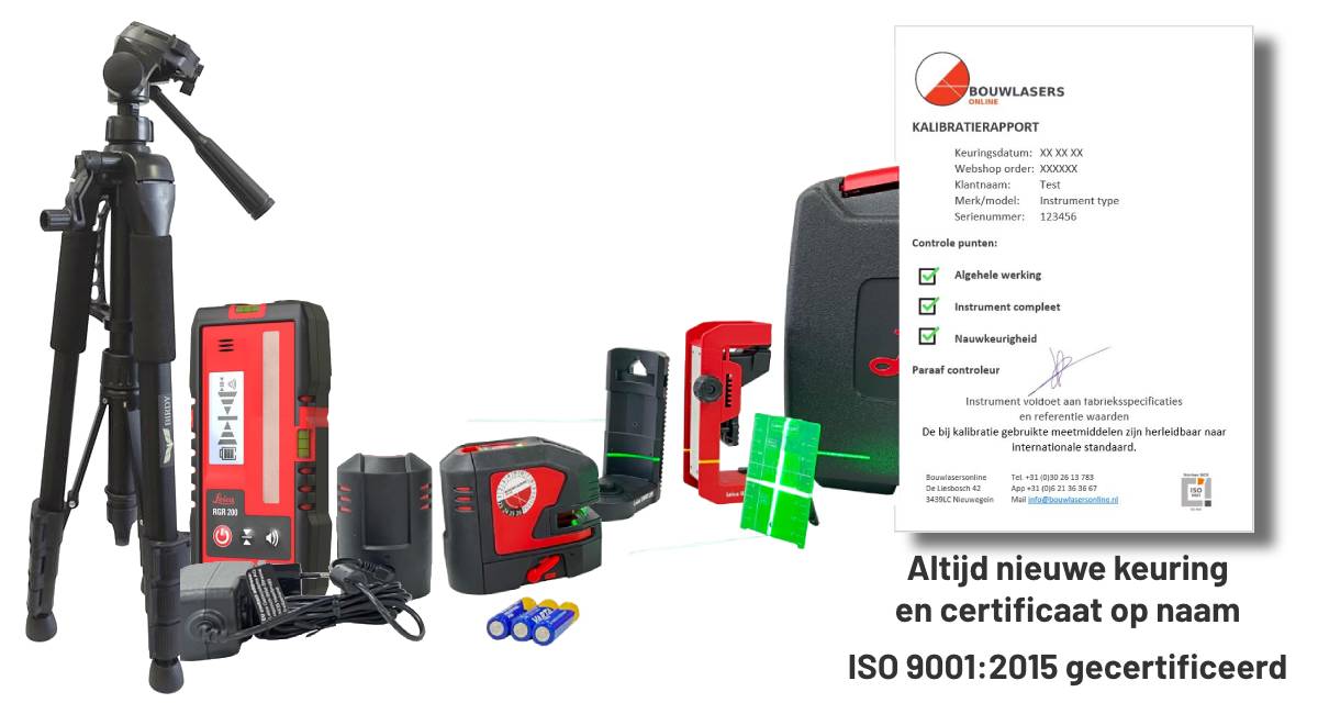 Leica LINO L2G met statief en ontvanger Bouwlasers Online