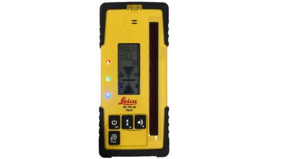Leica RE160 Artikelnr: 789924 Leica Uit voorraad leverbaar De Leica RE160 ontvanger Werkt op roodlicht rotatielasers Aflezing met pijlen en in millimeters Standaard geleverd met baakklem