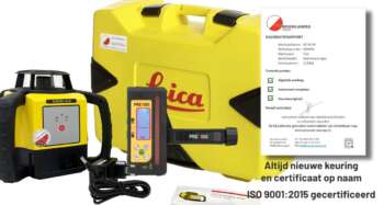 De Leica Rugby 610 is een zelf stellende horizontaal laser. De Leica Rugby 610 is met één druk op de knop in en uit te schakelen. De Rugby 610 laser is IP67 beschermd, tegen stof en water, heeft een glazen beschermkooi om de rotorkop, een stevige behuizing en wordt geleverd met rubberen handgrepen.