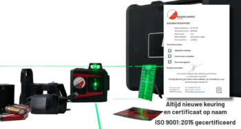 Levelfix CCL210G groene kruislijnlaser set in koffer met statief en kalibratiecertificaat