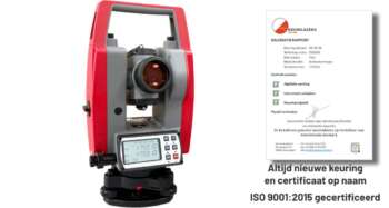 Levelfix DT-510L digitale theodoliet De Levelfix DT-510L is voorzien van een compensator, waardoor het nog eenvoudiger wordt het apparaat te gebruiken zonder foutief te meten door scheefstand. De bedrijfskosten worden met de Levelfix DT-510L laag gehouden met het standaard meegeleverde oplaadbare batterijpakket en de oplader. Richtlaser: De Levelfix DT-510L beschikt over een richtlaser, hiermee kan er zeer snel gemeten worden. Richt zonder door de kijker te kijken de laserpunt op het te meten punt, als er dan door de kijker gekeken wordt zult u zien dat deze gericht staat op het te meten punt. Loodpunt: De Levelfix DT-510L is voorzien van een laserlood punt, hiermee is het 2e dag opstellen snel en eenvoudig. Verlichte display: De Levelfix DT-510L beschikt over zowel een display aan de voor- als aan de achterzijde van het instrument. Zo is een snelle setup gerealiseerd. Om te voorkomen dat de display van de Levelfix DT-510L niet is af te lezen door te veel of juist te weinig omgevingslicht, zijn de beide displays voorzien van verlichting. Reparatie en kalibratie: Elke meetapparaat, van puntlaser tot totalstation wordt voor levering volledig door ons nagekeken en krijgt het apparaat een eindkalibratie voordat deze opgehaald of verzonden wordt. Mocht het product af fabriek komen, dan verricht de fabriek volgens onze afspraken deze controle en eindkalibratie. Reparaties en kalibraties worden in onze eigen serviceruimte gedaan. Hierdoor kunnen wij de hoogste kwaliteit leveren.