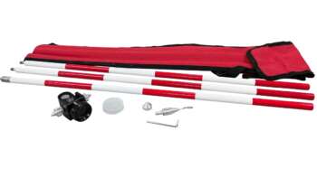 Mini prisma set verstelbaar Deze hoogwaardige mini prisma set heeft een constante van 0 mm en een nauwkeurigheid van 5" , wordt geleverd met een 3-delige prisma stok met elk een lengte van 60cm. Het prisma is over de prismastokken geschoven worden en vast gezet worden. De prismahouder is kantelbaar,