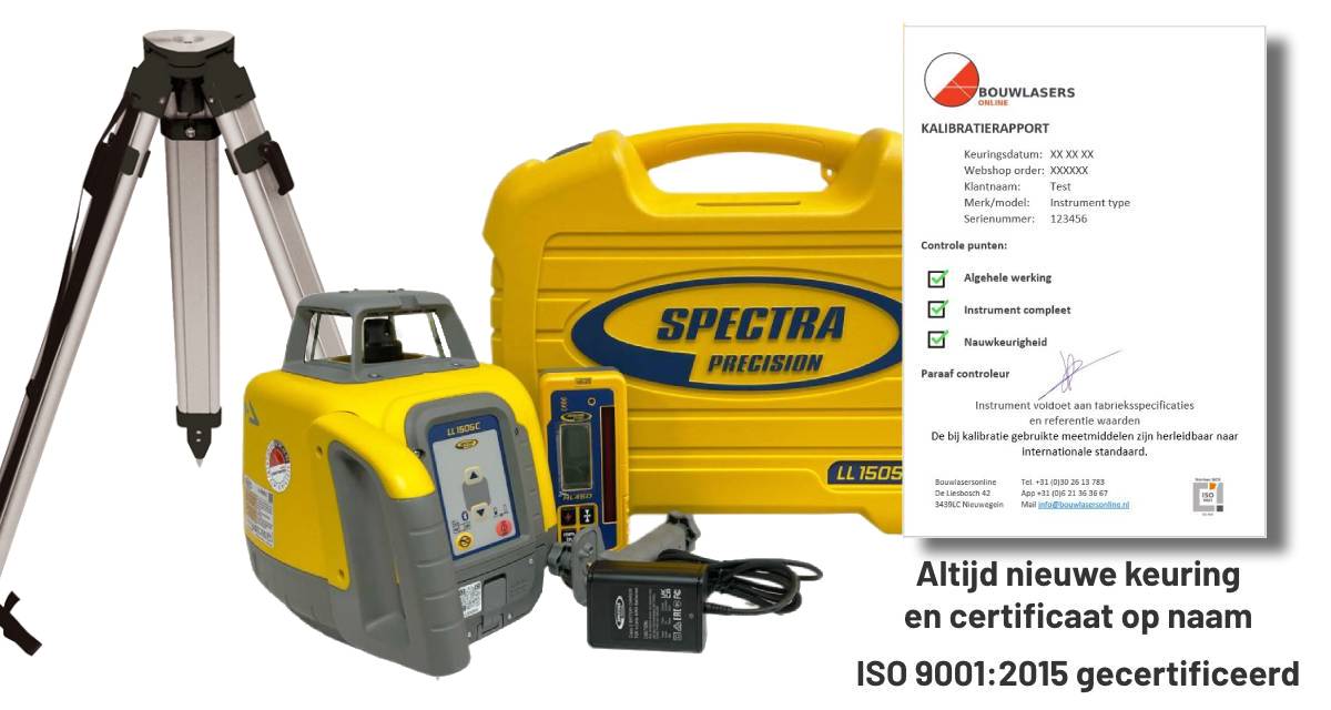 _Spectra LL1505C set met statief Bouwlasers Online