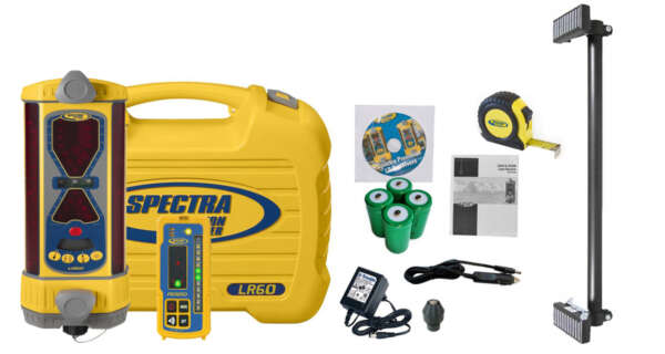 De Spectra LR60W machine ontvanger Aflezing via grote heldere LED's Voorzien van loodrecht sensor en bladhellingsindicator Loodrecht compensator Draadloze cabine display