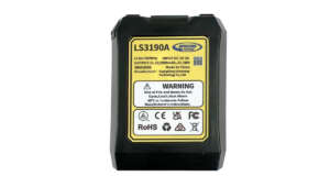 Originele Spectra 2000mAh accu voor de LT360G laser, vooraanzicht met logo.